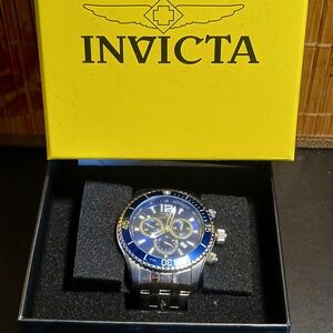 Invicta Chronograph Speciality Mens Watch In Box Blue Dia Stainless14807l